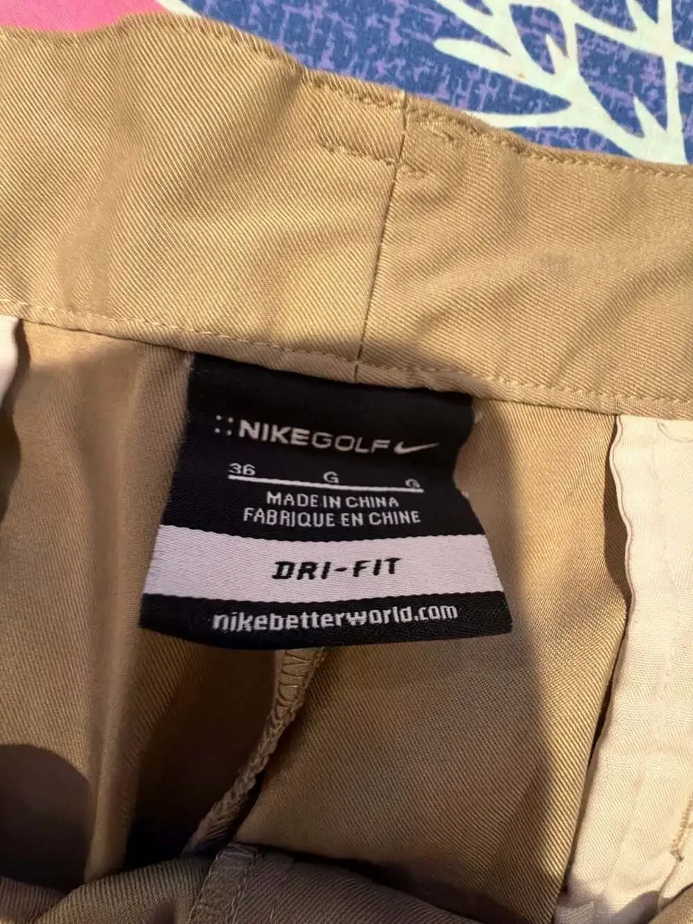 Nike Golf Dri-Fit Khaki Performance Golf Shorts Size 36